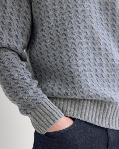 Wool Cashmere Nordic Crew | Vintage Heather Grey