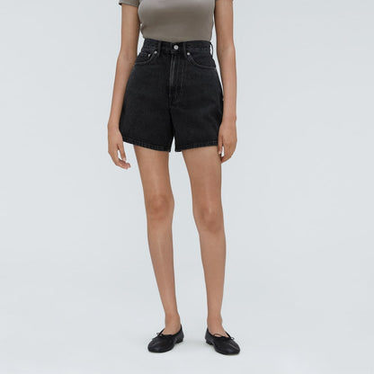 The A-Line Denim Short | Storm Black