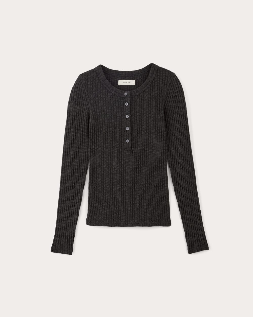 The Cozy Rib Henley | Black