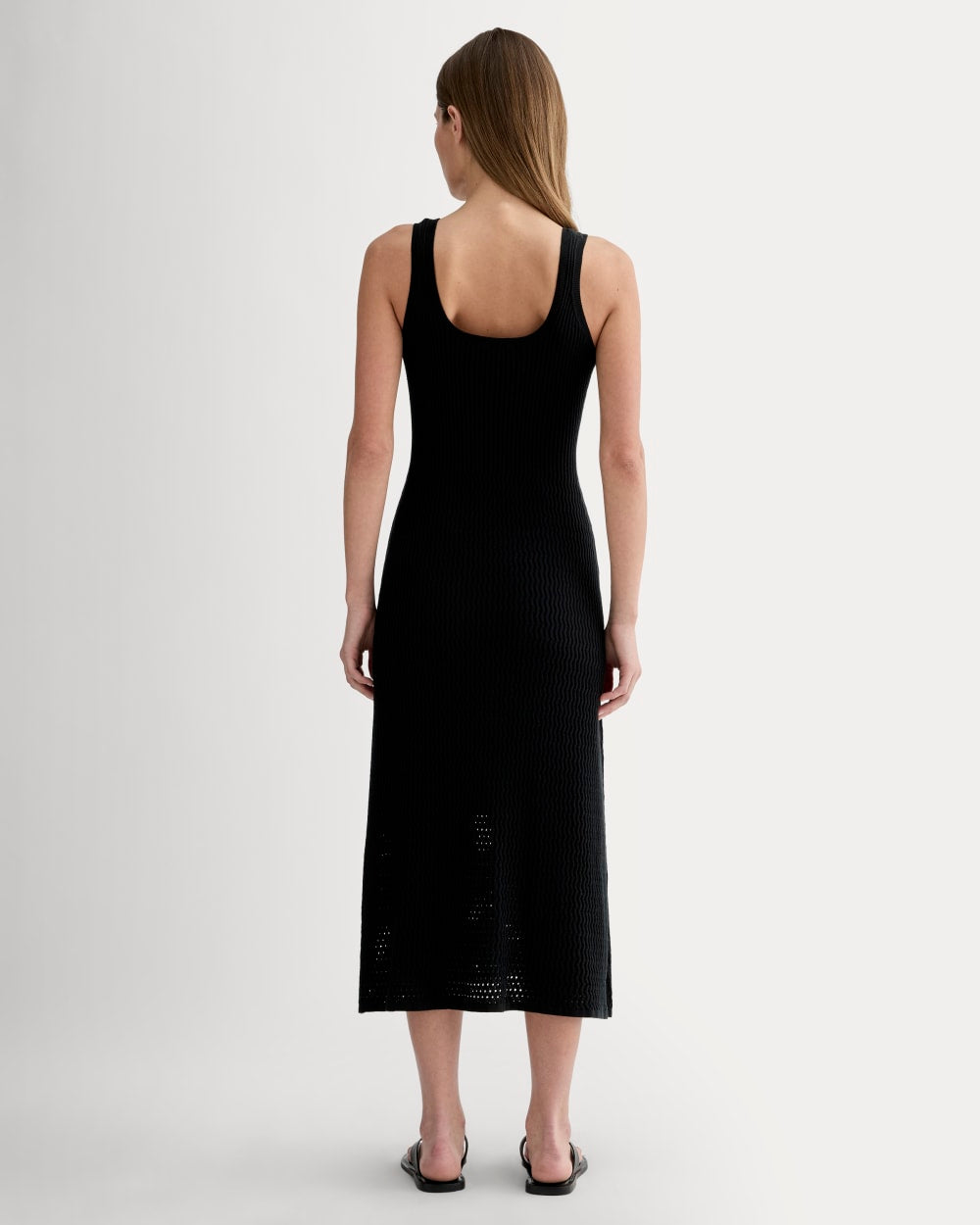 The Crochet Knit Tank Dress | Black
