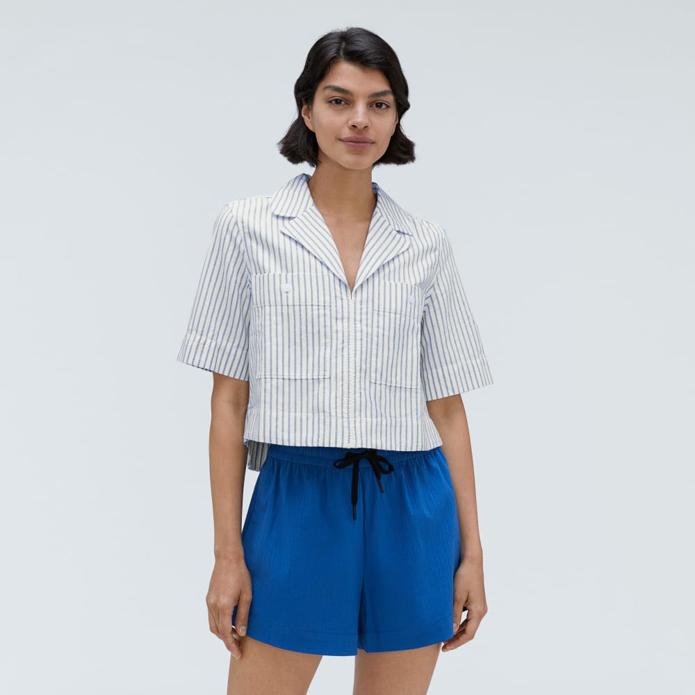 The Oxford Popover | Deep Blue / Canvas
