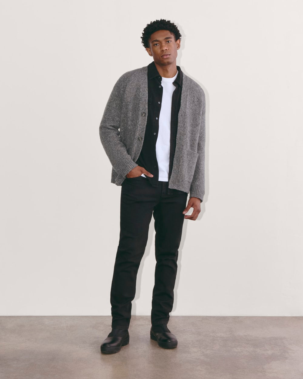 The Cloud Relaxed Cardigan | Heather Charcoal