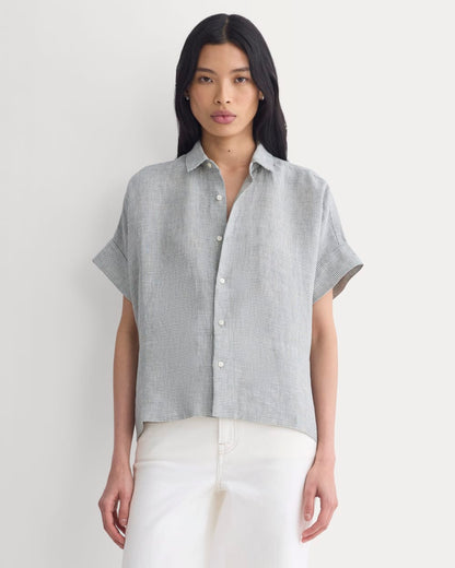 The Boxy Shirt in Linen | Agave Green