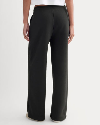 Luxe Fleece Wide-Leg Sweatpant | Black