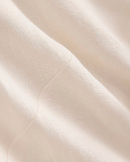Tie-Front Scallop Tank in Linen | Bone
