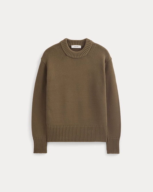 Oversized Cocoon Crew in Elevated Cotton | Beech