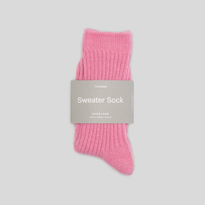 The Ribbed Sweater Sock | Fuchsia Pink