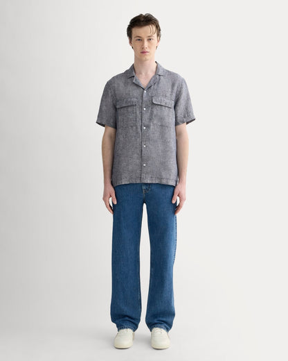 The Resort Shirt in Linen | Navy Chambray