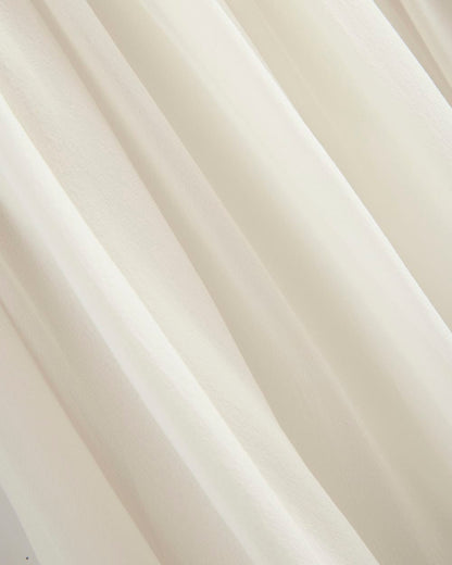 Twisted Pleated Mini Dress in Silk Georgette | Bone