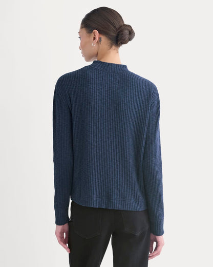 The Cozy Rib Funnel-Neck | Navy