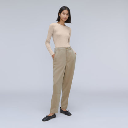 The Luxe Rib Long-Sleeve Crew | Heathered Meringue