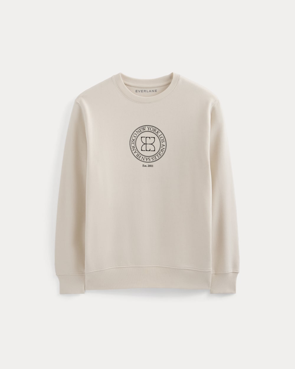 Badge Logo Crewneck Sweatshirt | Natural