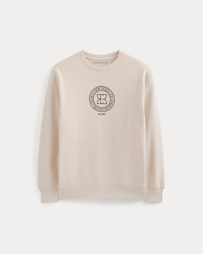 Badge Logo Crewneck Sweatshirt | Natural