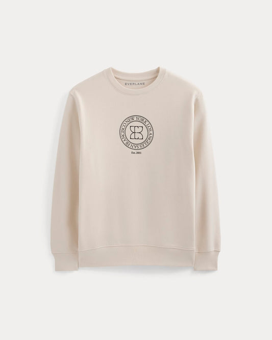Badge Logo Crewneck Sweatshirt | Natural