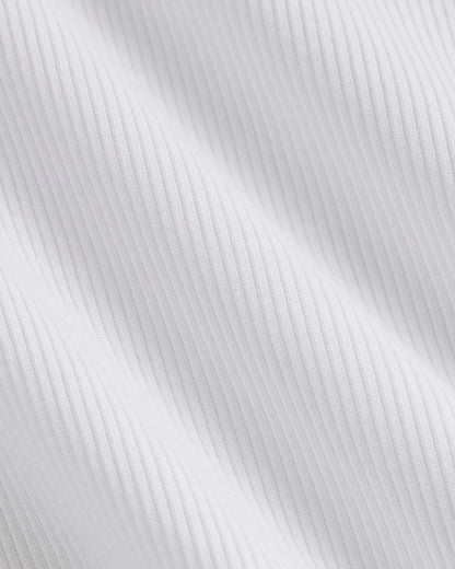 The Luxe Rib Long-Sleeve Scoop-Neck Tee | White