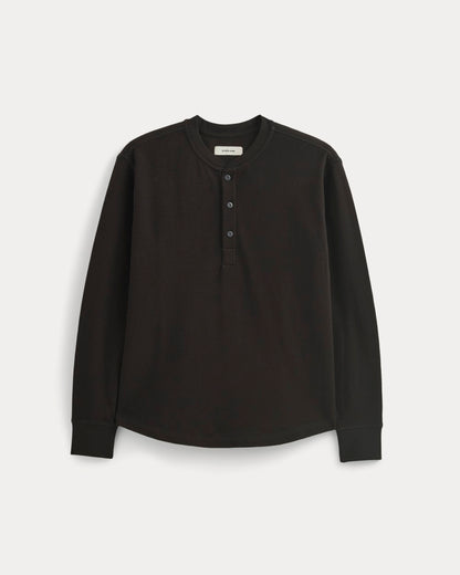 Thermal Henley in Cozy Waffle | Black
