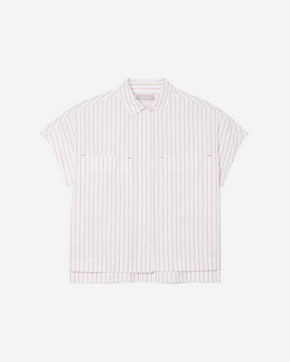 The Short-Sleeve Box Shirt | Red Pinstripe