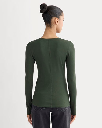 The Luxe Rib Henley | Dark Forest