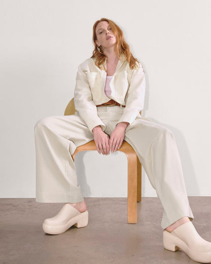 The Draper Pleated Pant in Buttersmooth | Sandstone | 30" Inseam