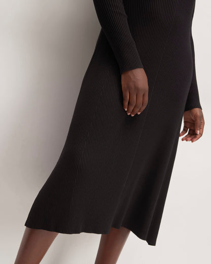 The Ribbed Scoopneck Dress | Black