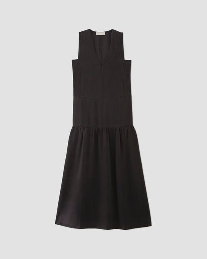 The TENCEL™ V-Neck Dress | Black