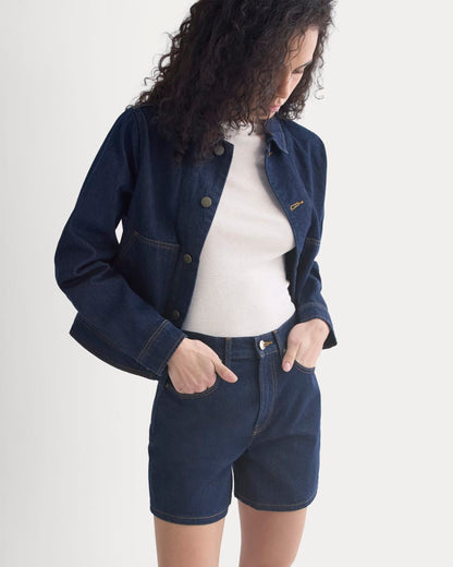 Way-High® A-Line Denim Short | Tungsten Rinse