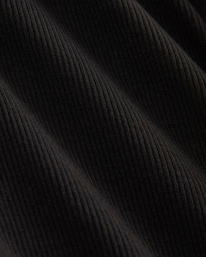 The Luxe Rib Henley | Black