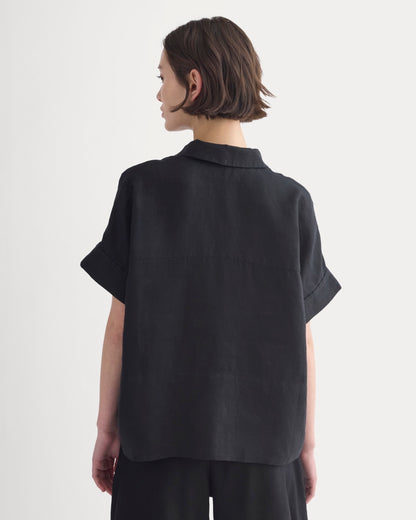 The Boxy Shirt in Linen | Black