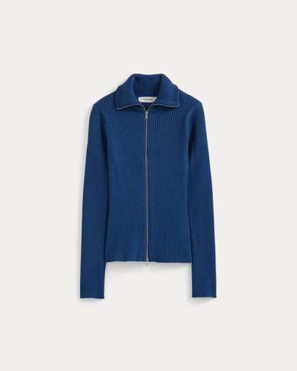 Full-Zip Ribbed Jacket in Everyday Cotton | Estate Blue