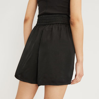 The Satin Pull-On Short | Black