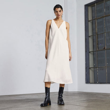 The City Stripe Midi Dress | Bone