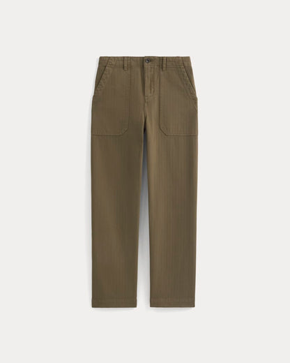 Relaxed Herringbone Fatigue Pants | Beech