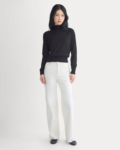 Mockneck Sweater In Ultrafine Merino | Black