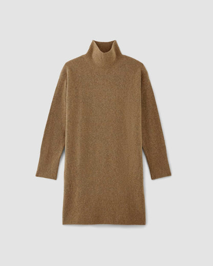 The Cozy Stretch Turtleneck Dress | Heathered Toasted Coconut