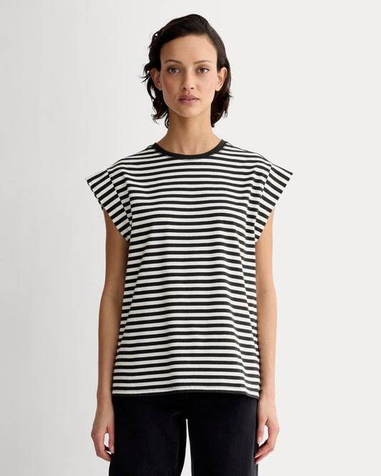 The Muscle Tee in Essential Cotton | Bone / Black