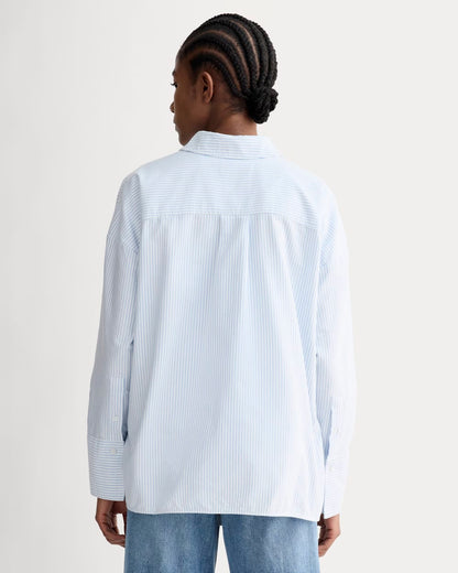 The Boxy Oxford | White / Blue