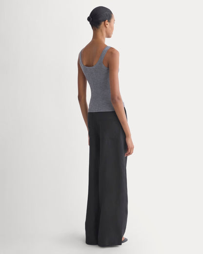 The Light Ribbed Cami in Ultrasoft Merino | Heather Mid Grey