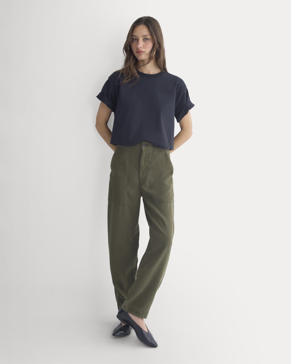 Patch Pocket Ballon Pant in Buttersoft | Olive Night