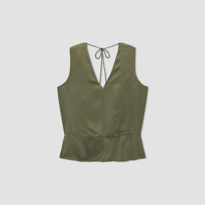 The Satin V-Neck Top | Kalamata