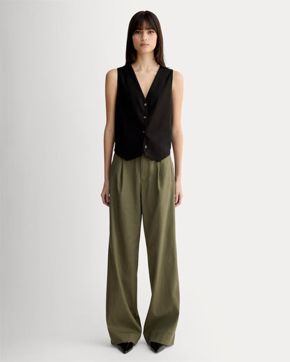 The Vest in Stretch Linen | Black