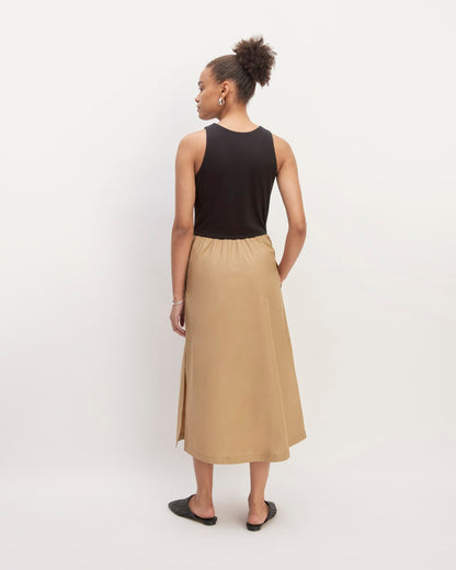 The Supima® High-Neck Riviera Dress | Black / Tiger's Eye
