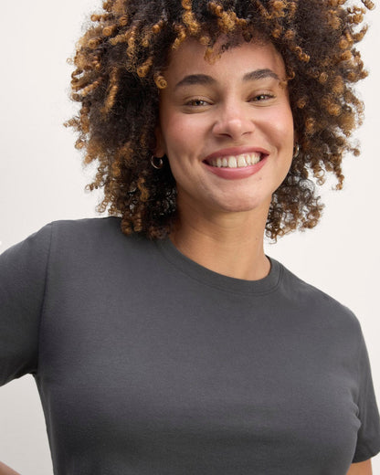 The Box-Cut Tee in Essential Cotton | Graphite | No Pocket