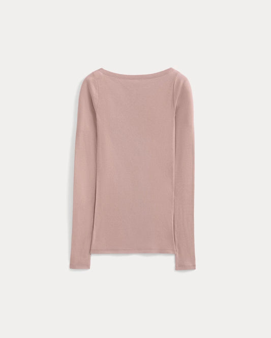 Tissue Boatneck Top | Dusty Rose