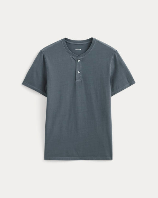 The Essential Organic Garment-Dyed Henley | Navy