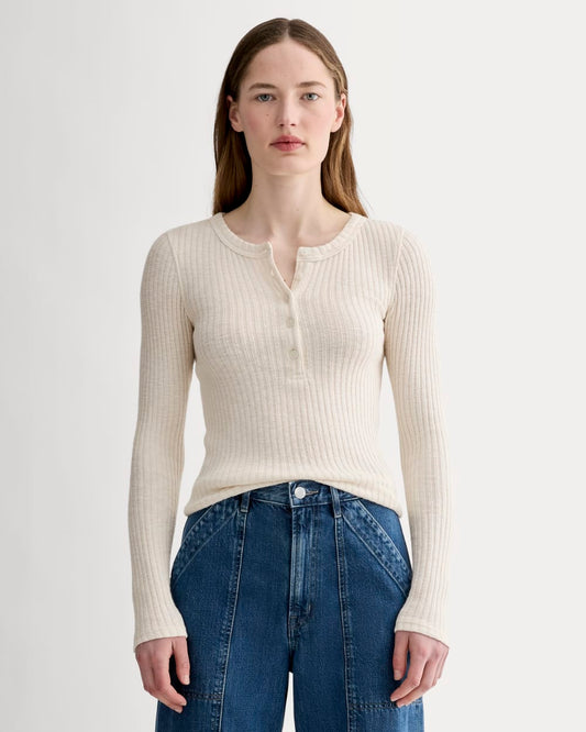 The Cozy Rib Henley | Bone