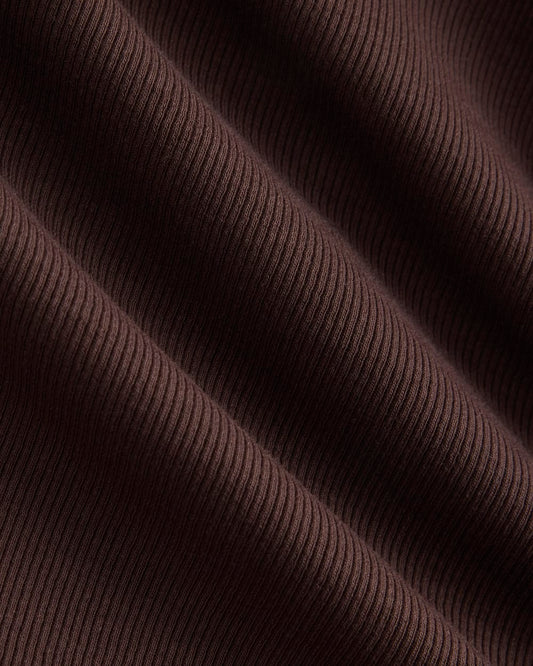 Strapless Dress in Stretch Linen | Dark Brown