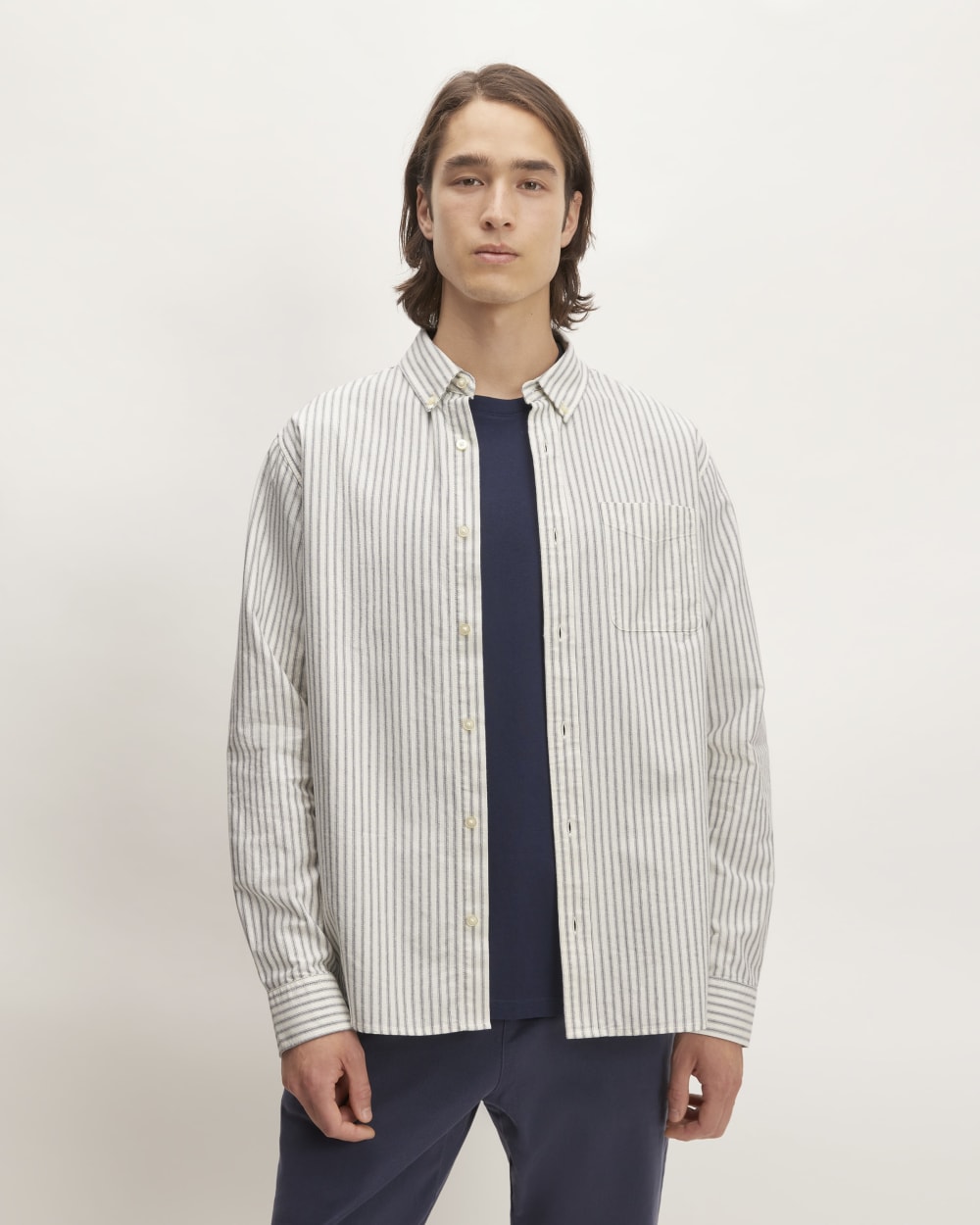 The Classic Oxford Shirt | Bone/Navy | Tall
