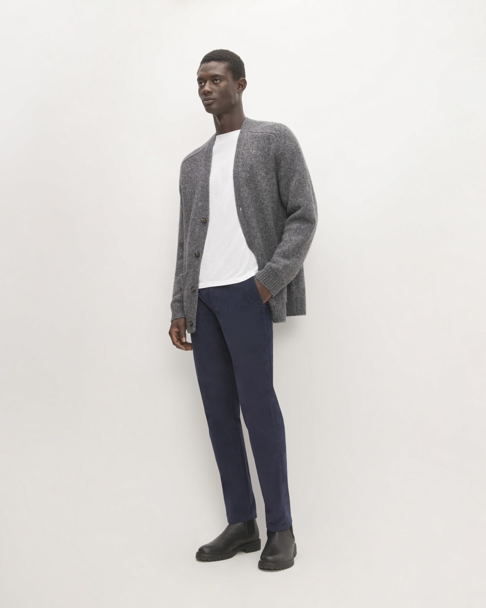 The Cloud Relaxed Cardigan | Heathered Dark Charcoal