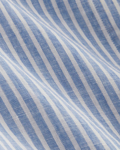 The Notch Shirt in Linen | Bluebell / Bone