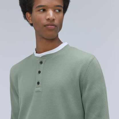 The Waffle Long-Sleeve Henley Tee | Lily Pad